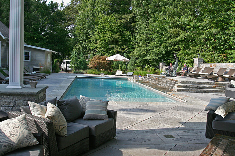 Swimming pool and stamped concrete project example 167
